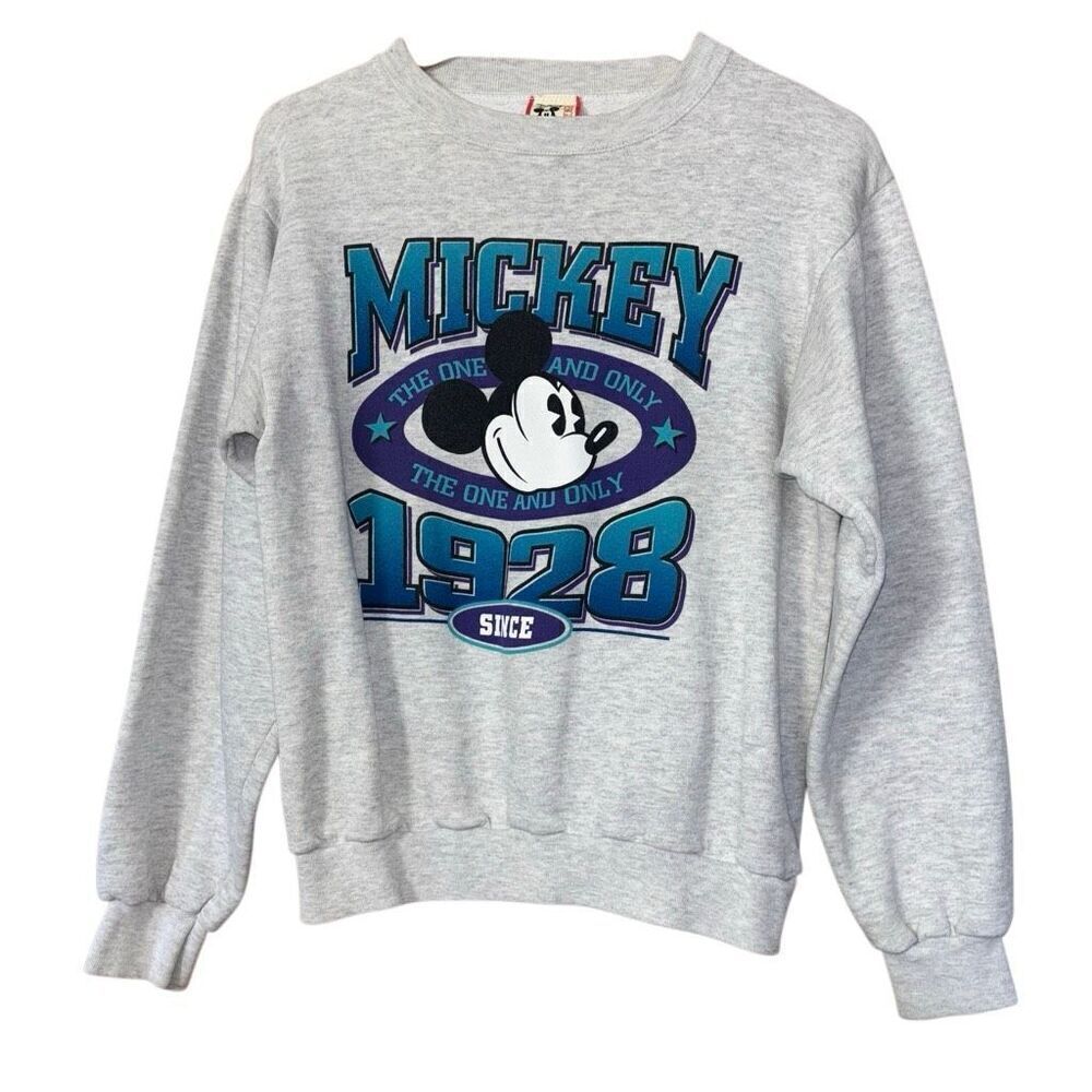 Disney Designs Mickey Mouse pullover sweater gray Vintage 90s Size small